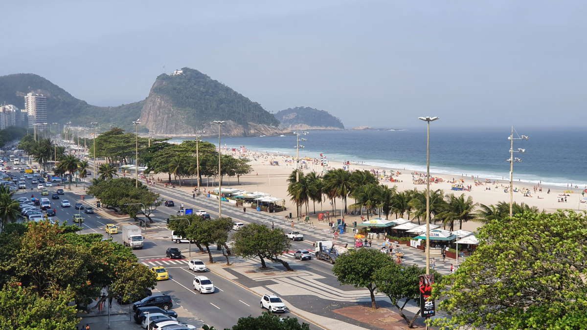 Luxury apartment webcam view to Copacabana Palace beachfront